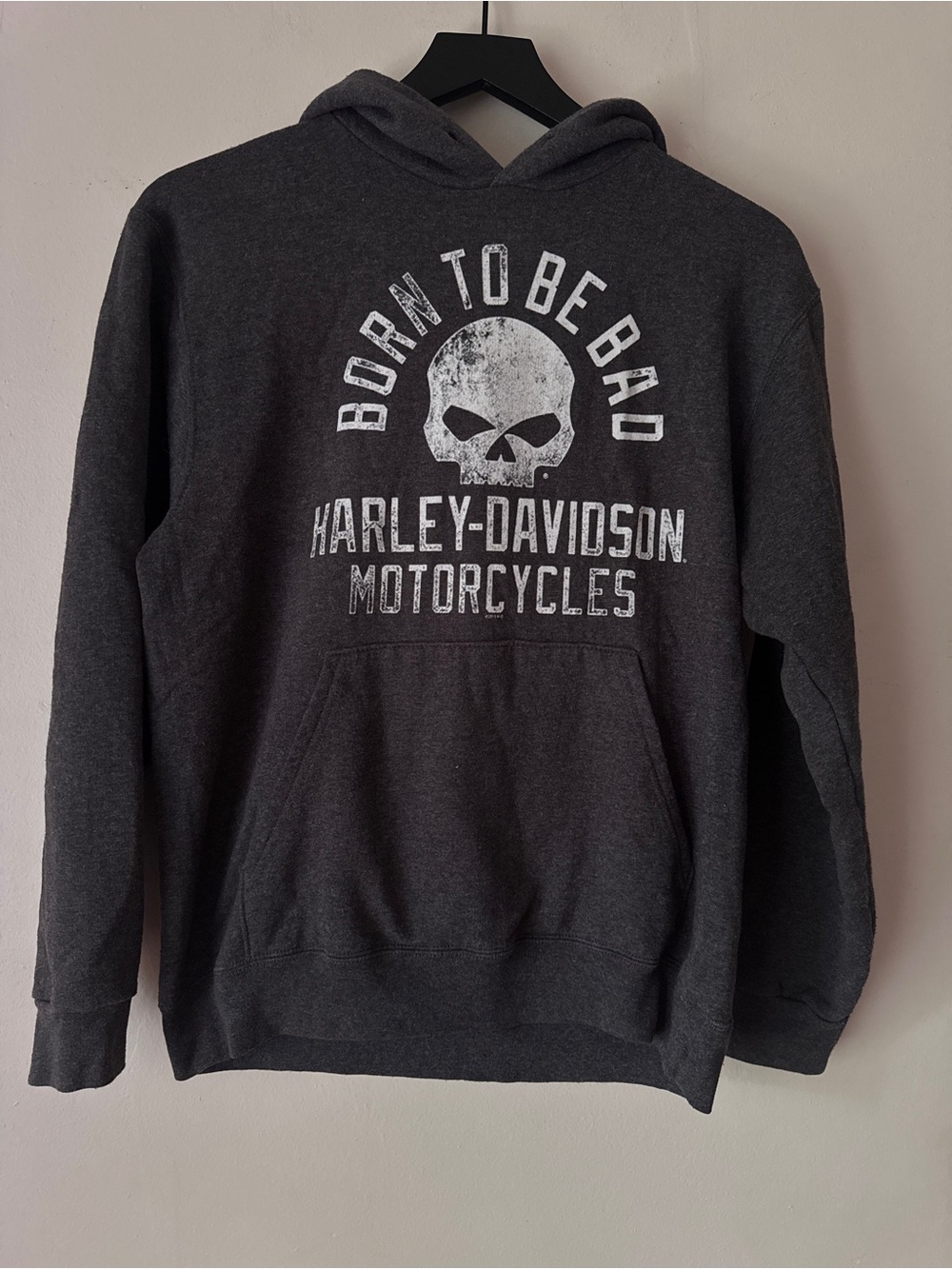Harley-Davidson 'Born to Be Bad' Charcoal Hoodie - Size S